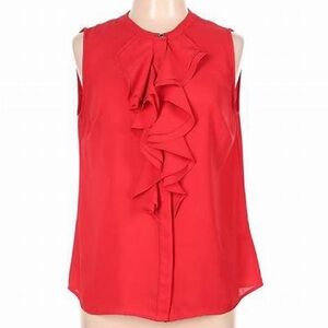 Karl Lagerfeld Vibrant Red Ruffle Blouse
